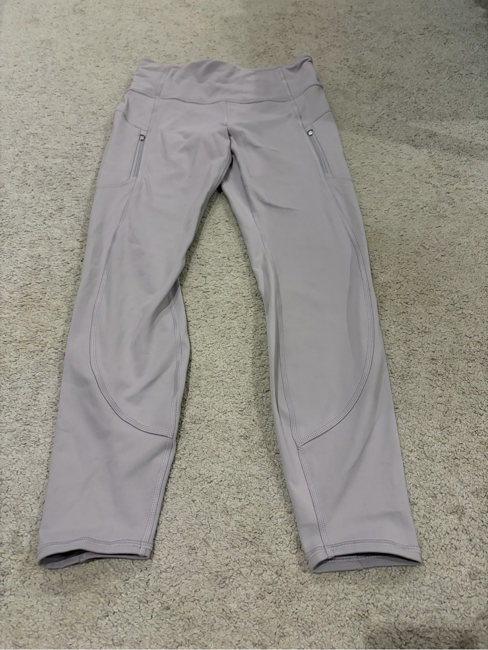 Athleta Lavender-Gray Track Joggers with Zip Pockets